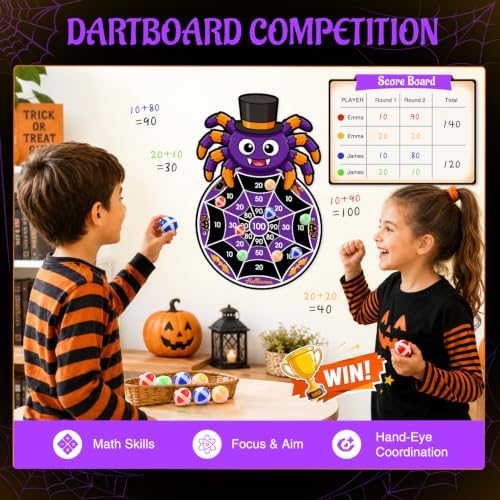 Halloween Games, Halloween Party Supplies Dart Board with 12 Sticky Balls