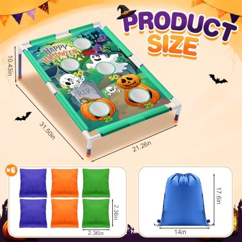 Viorawhite Bean Bag Toss Game for Kids, Portable Cornhole Set