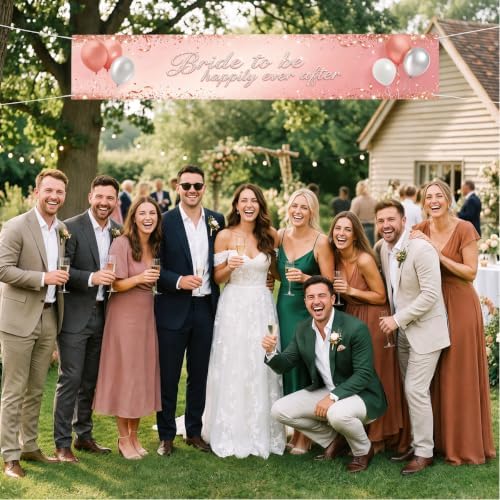 Pink Bride To Be Banner Happily Ever After Bridal Shower Wedding Banner