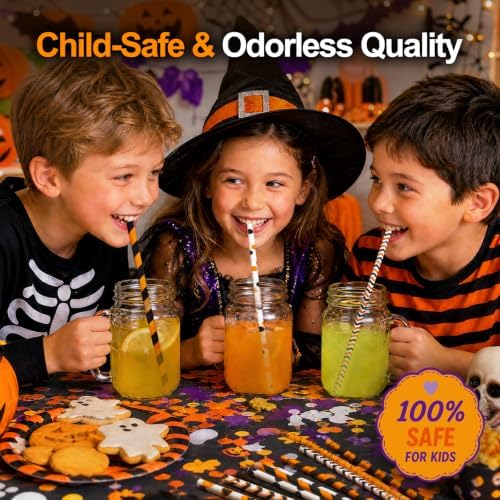 HANSGO 70 PCS Halloween Paper Drinking Straws