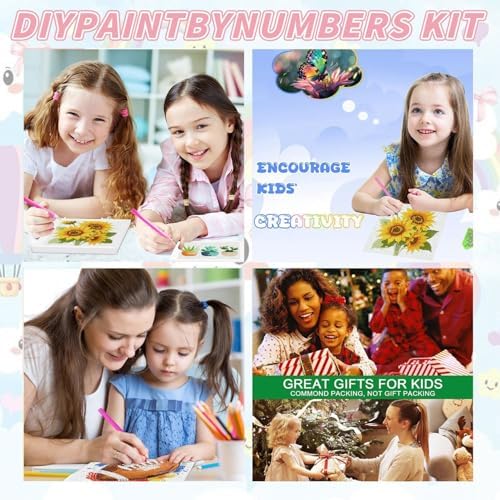 Sunflower Diamond Art Kits for Kids with Frame,Diamond Painting Kit for Kid