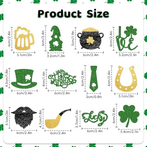24Pcs St.Patrick's Day Cupcake Toppers, Lucky Shamrock Cake Decorations