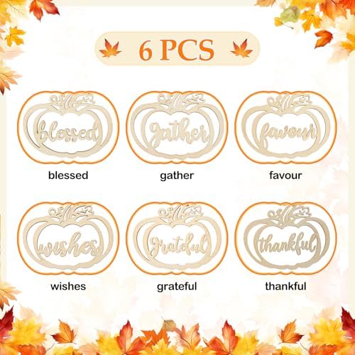 Fall Pumpkin Thanksgiving Napkin Rings Set of 12, Thanksgiving Table Decor
