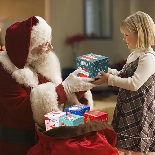 COTOPHER 20 Pcs Christmas Gift Boxes, 6"x6"x6" Xmas Candy Box for Giving