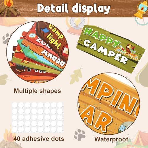 20 Pieces Camping Themed Party Decorations Welcome to Camp Party Directional Signs Summer Camping Party Decoration Supplies for Door Wall Yard Signs Photo Props