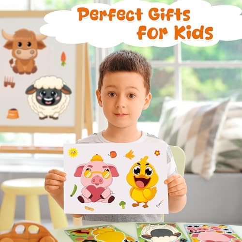 Farm Animal Stickers 48 Sheets Make A Face Stickers Kids Toddlers