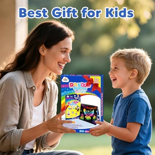 ZMLM Scratch Paper Art-Crafts Gift: 2 Pack Rainbow Notebooks Supplies Toys