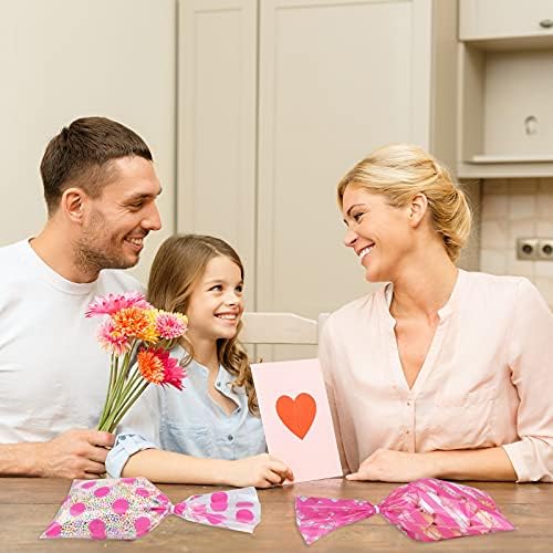 Aneco Pink Cellophane Bags 100 Pack 10.6 x 5.1 Inch
