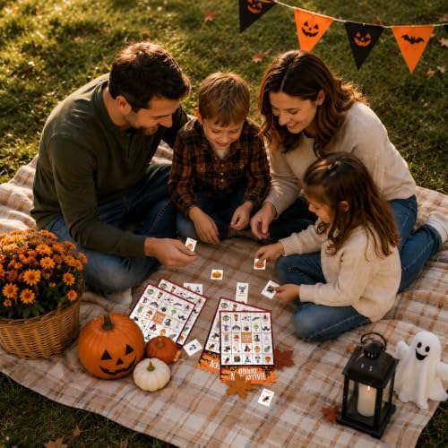 Halloween Bingo Game Cards for 24 Players - 5" x 7", Orange