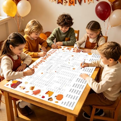 Giant Thanksgiving Word Fill-in Puzzles Game for Family Office Large Group