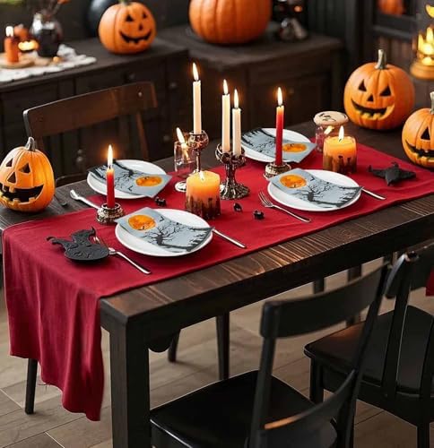 SietDESEO 50 PCS 3-ply Halloween Dinner Napkins 13 x 15.7 Inch Guest Bathroom Napkins Disposable Hand Towels for Halloween Party Supplies Paper Napkin Decorative