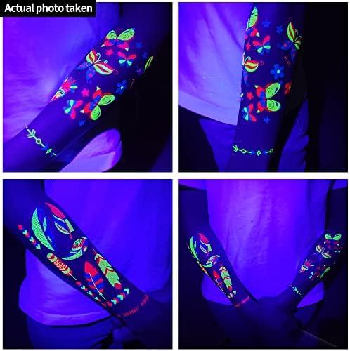 TATUWST Glow in the Dark Tattoos 172 PCS Glow in the Dark Party Supplies