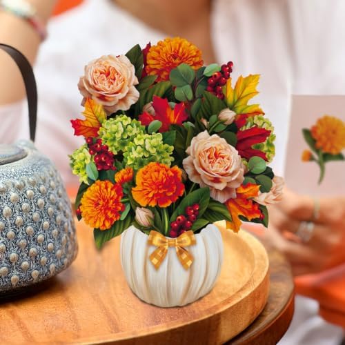 Freshcut Paper Mini Pumpkin Spice 6" Pop Up Bouquet Card