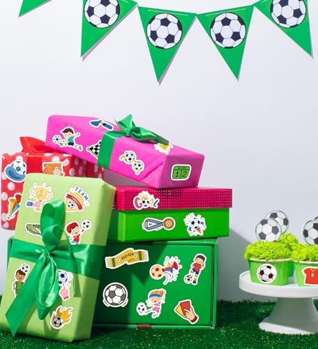 Soccer Party Favors, 100 Pcs Soccer Stickers for Boys Girls Kids Teens