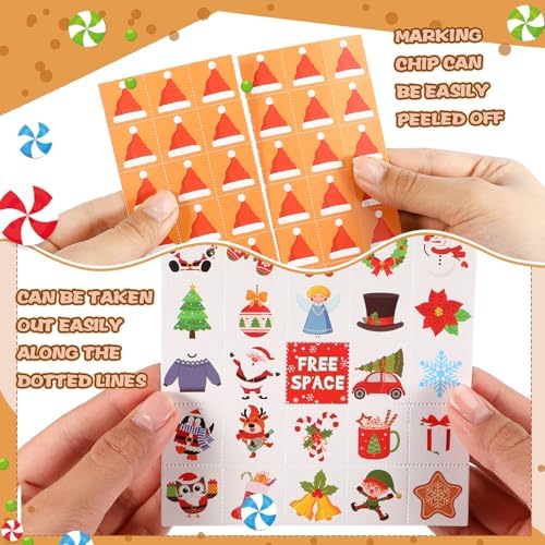 Blosssound Gingerbread Bingo Game 24 Players, Christmas Holiday Party