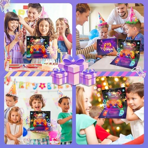 APOTODITO 3D Pop up Card for Gamers: Lights and Music Gift Cards with Built-in Money Holder Slots (for Insert Cash/Game Cards) - Perfect for Birthdays, Graduations