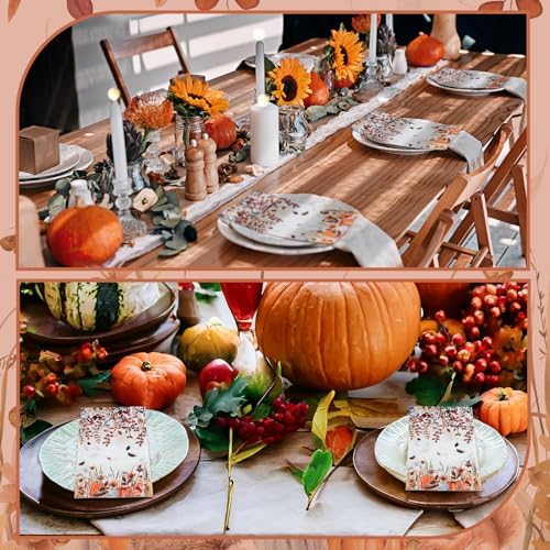 Seajan 200 Pcs Fall Disposable Hand Towels Bathroom Paper Guest Napkins