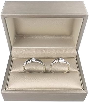DesignSter Gold Bearer Ring Box – Premium PU Leather Double Rings Box for Wedding Engagement Gift Box
