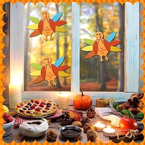 Gejoy 56 Pcs Turkey Craft Kits Thanksgiving Party Decorations Orange