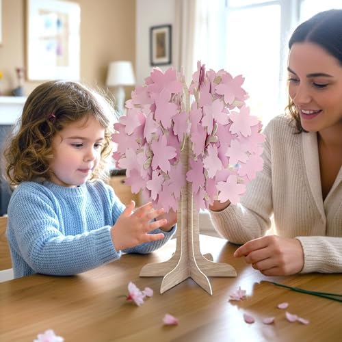 Cheerland Cherry Blossom Tree of Life Centerpiece 3D Table Decor Pink Sakura Tree for Japanese Party Supplies Spring Floral Flower Paper Tree Classroom Office Wedding Table Centerpiece Decorations