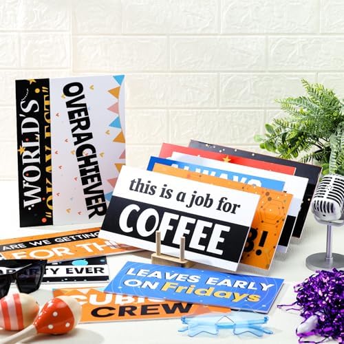 Beeveer 24 Designs Office Party Photo Booth Props Double Sided PVC Signs