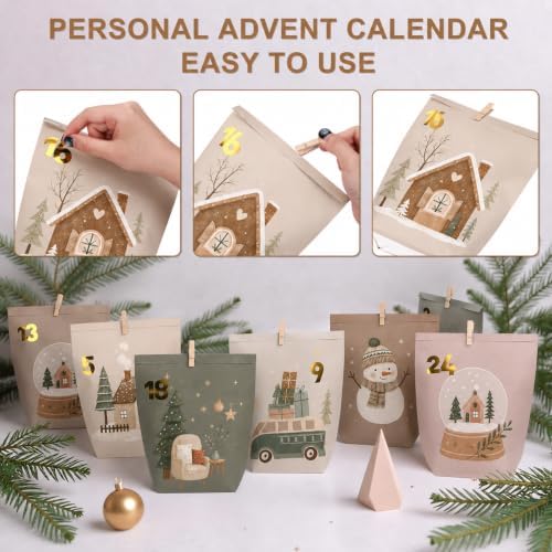 Yinsun Advent Calendar 2026, 24 Christmas Empty Calendars to Fill