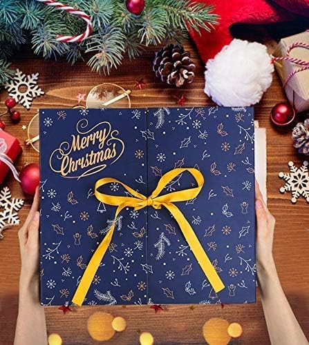 GWHOLE Christmas Advent Calendar 2026, 24 Refillable Gift Boxes, Blue