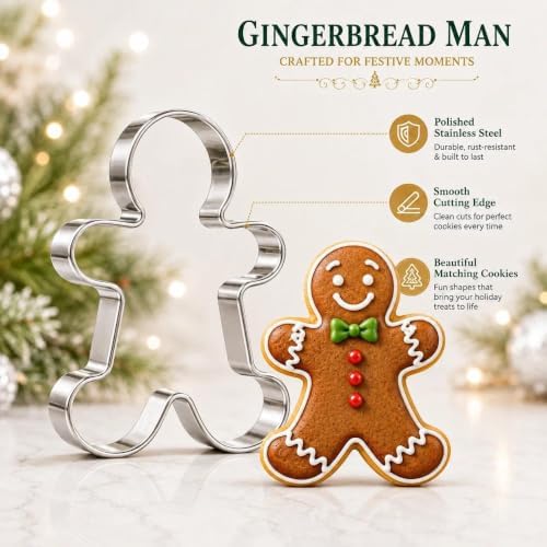 Christmas Cookie Cutters Set, 25 Stainless Steel Holiday Shapes