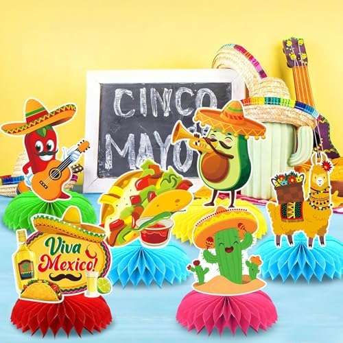 10Pcs Fiesta Party Decorations Mexican Cinco De Mayo Centerpieces