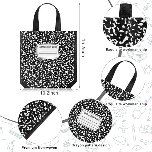 Hosuly 24 Pcs Back to School Gift Bags Composition Book Gift Bags Bulk