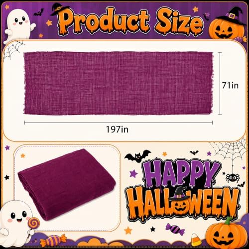 197"x71" Dark Red Creepy Cloth, Fine Mesh Halloween Cheesecloth Backdrop