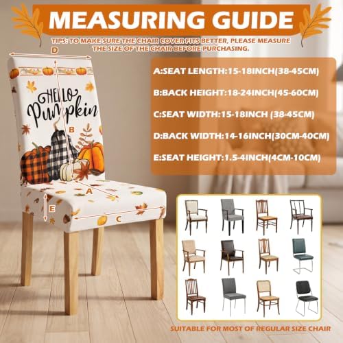Moukeren 6 Pcs Fall Chair Covers Pumpkin Dining Chair Slipcovers