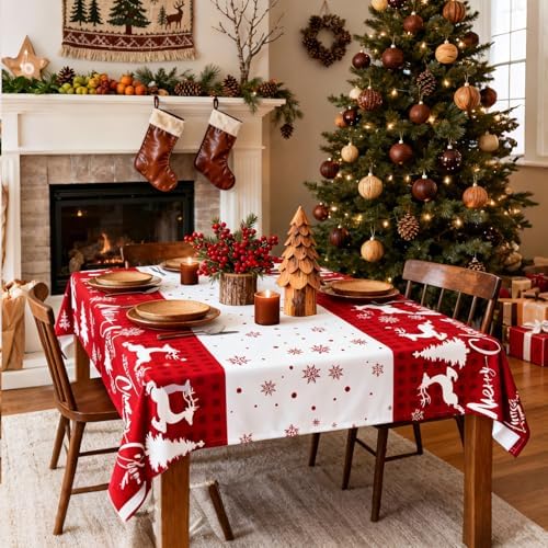 2Pack Christmas Tablecloths Disposable Christmas Party Decoration Supplies