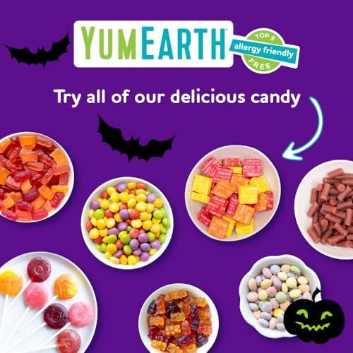 YumEarth Organic Halloween Candy, Allergy Friendly, Gluten Free, Non-GMO, Vegan, No Artificial Flavors or Dyes (60 Count (Pack of 2))