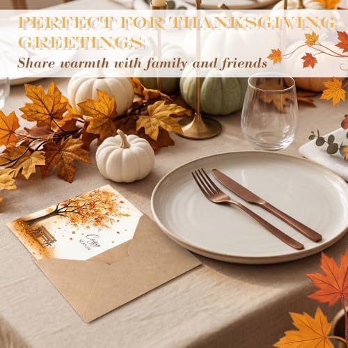 Eaasty 50 Sets Greeting Cards & Envelopes, Autumn Style