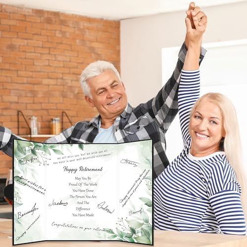 Holkcog Retirement Decorations Watercolor Leaf Retirement Signature Book