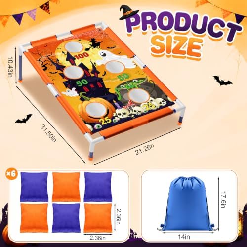 Viorawhite Bean Bag Toss Game for Kids, Portable Cornhole Set