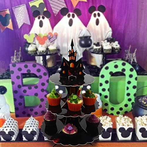3 Tier Halloween Cupcake Stand Cardboard Gothic Tower Decorations