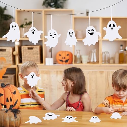 JULMELON 36 Pcs Halloween Scratch Off Cards, Ghost Rainbow Scratch Art Kit