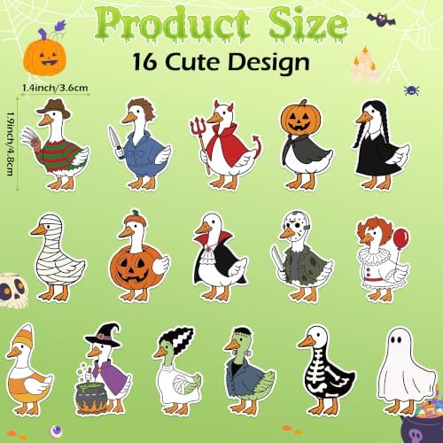 Eartim Halloween Funny Goose Sticker Rolls Self-Adhesive Decorative Decals