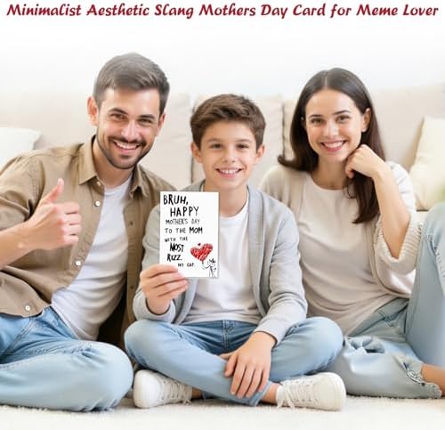 D4DREAM Mothers Day Card from Kids - Gen Z Funny Rizz No Cap Meme Trendy