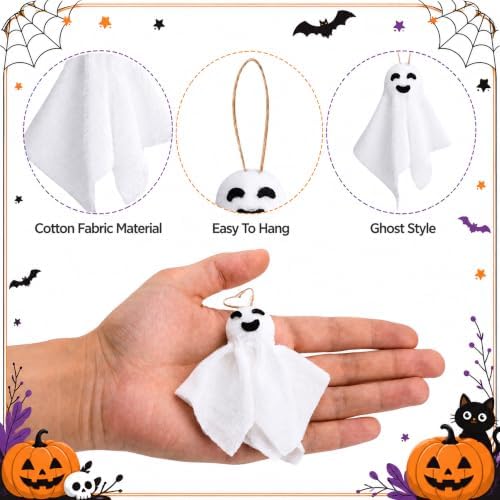 24 Pcs Halloween Hanging Ghost Cloth Decoration Small White Ghost Ornaments