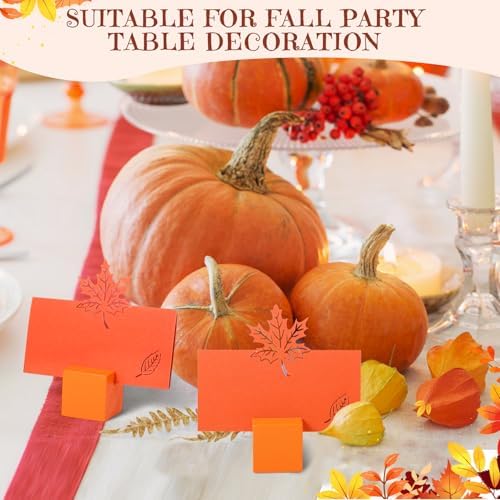 20 Set Fall Place Card Holder with Maple Leaves Table Name Card Wood Thanksgiving Table Number Stands Decoration for Autumn Wedding Harvest Birthday Bridal Party Supplies