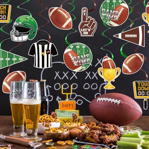 Football Decorations - 24 Pcs Football Hanging Swirl