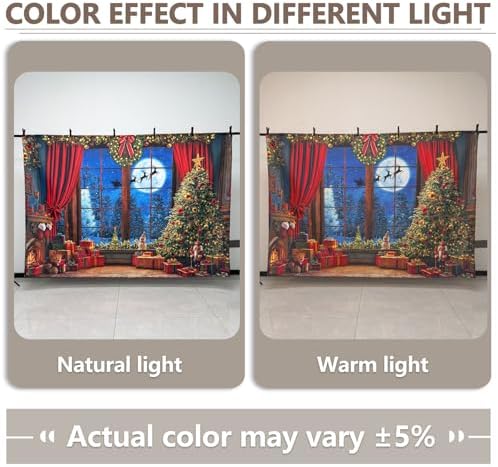 Fabric 12x8ft Christmas Window Photography Backdrop Winter Banner
