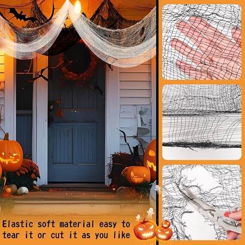 6 Pack Halloween Creepy Cloth 30x72 Inch Halloween Decor - 4 Black 2 Red