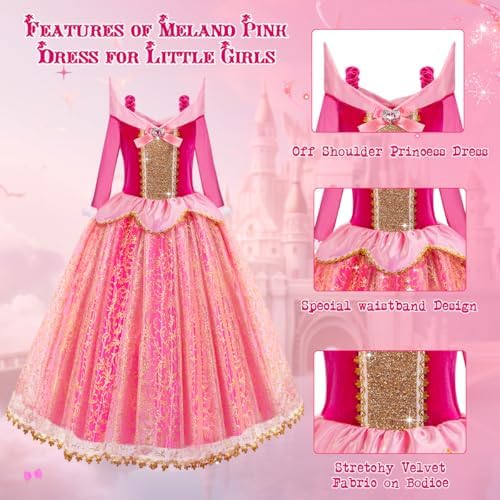 Meland Light Up Princess Dress for Girls Ages 3-10, Halloween Costume Party