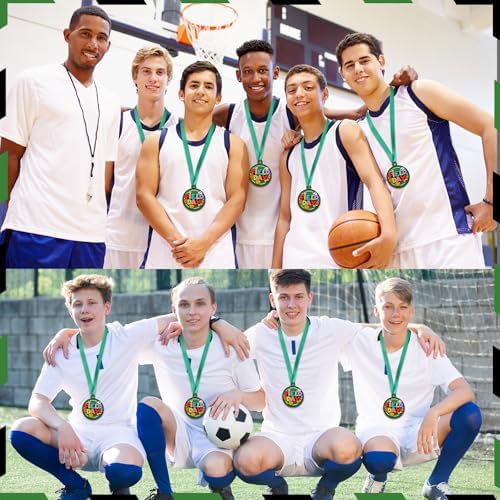 24 Pcs Sport Ball Award Medal Bulk with Ribbon