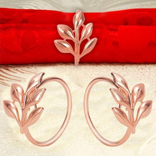 KPOSIYA Rose Gold Napkin Rings Set of 12 for Thanksgiving