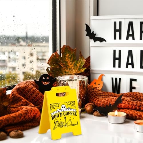 Halloween Decor Spooky Freshly Boo'd Coffee Desk Sign Coffee Bar Decor